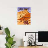 Poster Badlands National Park South Dakota Vintage (Bureau à domicile)