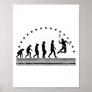 Poster Badmi masculin de la navette rétro Badminton Evolu