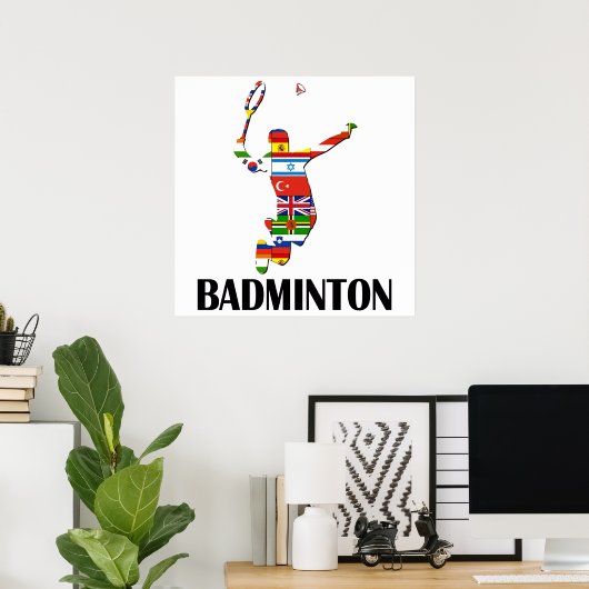 Poster Badminton (Bureau à domicile)