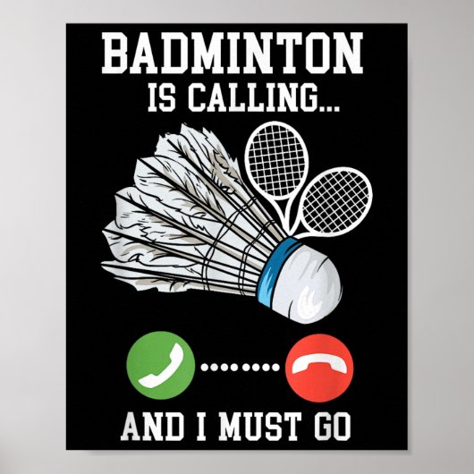 Poster Badminton Appelle, Birdie Citation (Devant)