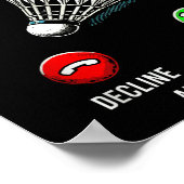 Poster Badminton Appelle Le Déclin Accepter Fun Dit (Coin)