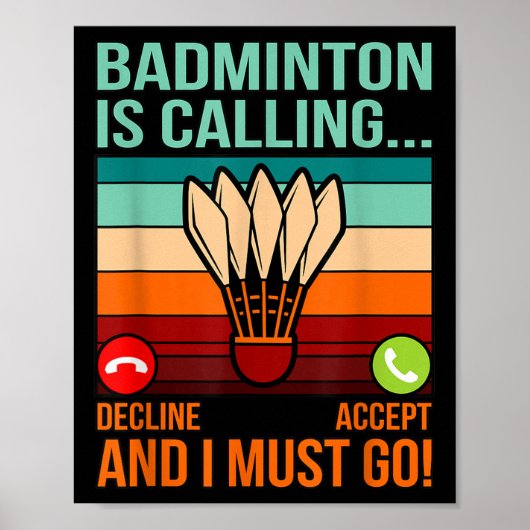 Poster Badminton Appelle Shutter Lover Player Coach Gr (Devant)