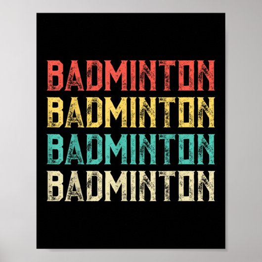 Poster Badminton, Badminton Rétro Vintage  (Devant)