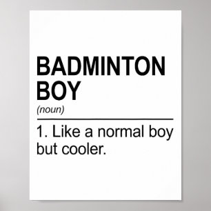 Poster Badminton Boy Noun Définition Shuttle Badminton Pl
