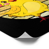 Poster Badminton Chick Retro Chicken Birdie Femmes Badmin (Coin)