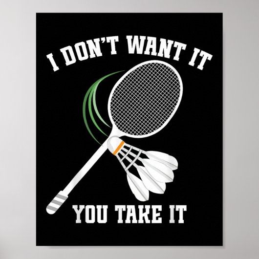 Poster Badminton Coach No Crying Shuttle Badminton Player (Devant)