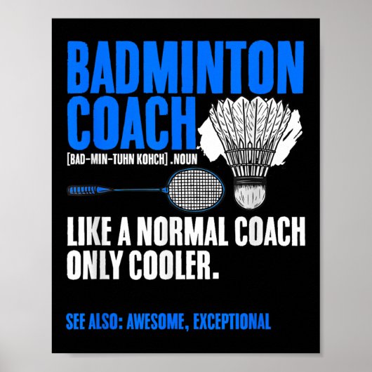 Poster Badminton Coach Racket Shuttle Hobby Badminton Pla (Devant)
