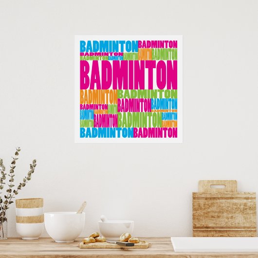 Poster Badminton coloré (Cuisine)