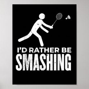Poster Badminton de bonhomme allumette - Je préférerais é