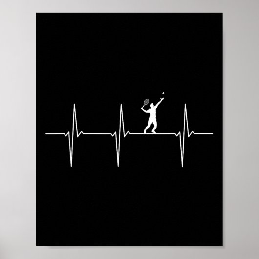 Poster Badminton Ecg fréquence de pulse de la navette (Devant)