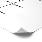 Poster Badminton Ecg Heartbeat Shuttle Pulse Fréquence 1 (Coin)