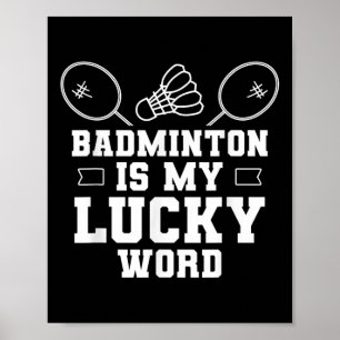 Poster Badminton Est Ma Chance Word Team Coach Shutting J