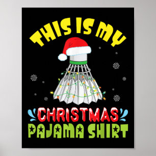 Poster Badminton Et Costume De Père Noël Neige C'est Mon