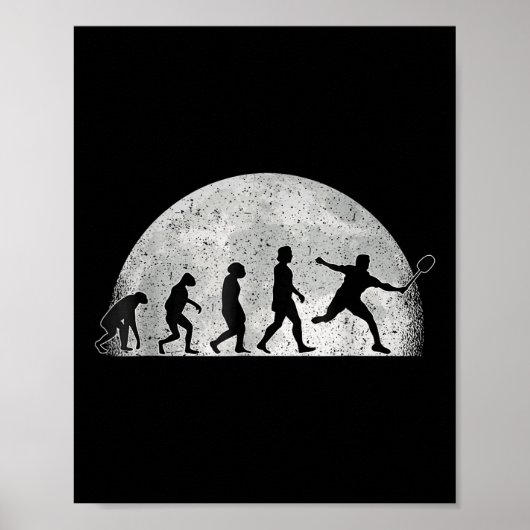 Poster Badminton Evolution - Moon Badminton Player  (Devant)