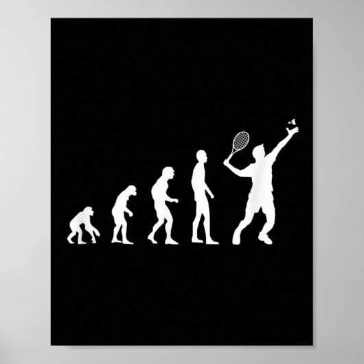 Poster Badminton Evolution Shuttle amusant (Devant)