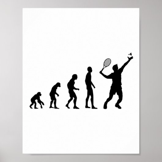 Poster Badminton Evolution Shuttle amusant (Devant)