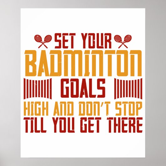 Poster Badminton - Fixez vos objectifs de badminton très (Devant)