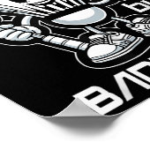 Poster Badminton Forever Cartoon Shuttle Et Racket Graphe (Coin)