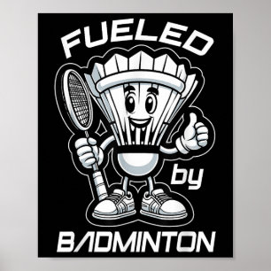 Poster Badminton Forever Cartoon Shuttle Et Racket Graphe