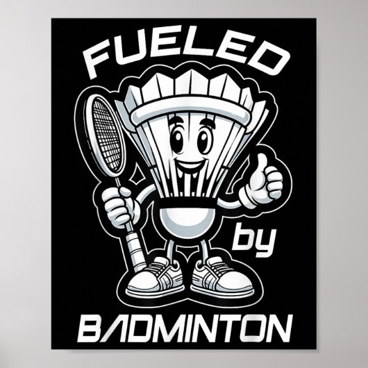 Poster Badminton Forever Cartoon Shuttle Et Racket Graphe (Devant)