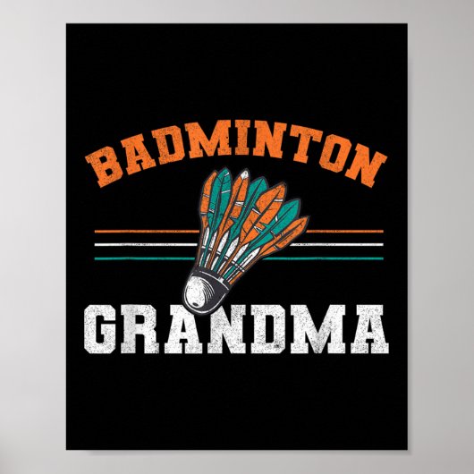 Poster Badminton Grand-mère Birdie Femmes Badmint (Devant)