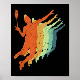 Poster Badminton, Hommes Femmes Enfants, Rétro, Vintage,