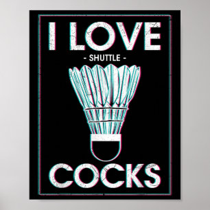 Poster Badminton I Love S Badminton Joueur Badminton