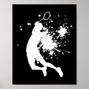 Poster Badminton Joueur de badminton Hommes Squash Navett