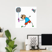 Poster Badminton Kid (Bureau à domicile)