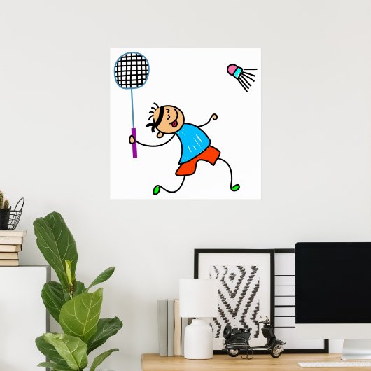 Poster Badminton Kid (Bureau à domicile)