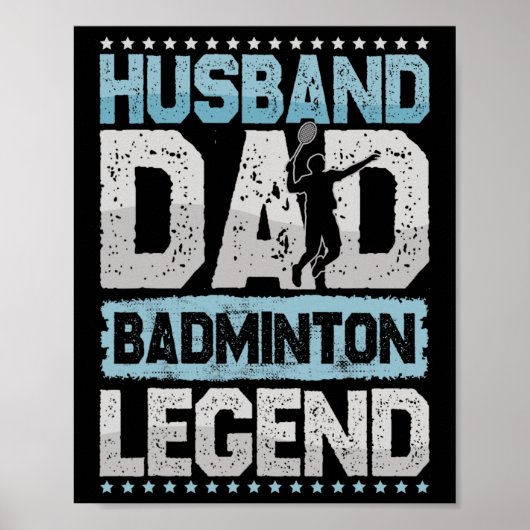 Poster Badminton Legends Retro Shuttle Hommes's Badminto (Devant)