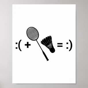 Poster Badminton Love Shuttle Racquet Sport Badminton