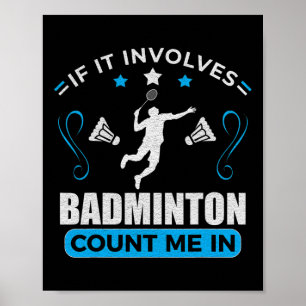 Poster Badminton Lover - Joueur de Badminton