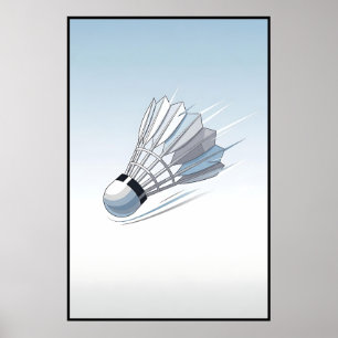 Poster Badminton moderne Shuttlecock Mid Flight Art