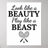 Poster Badminton : On dirait un jeu de beauté comme une b (Devant)