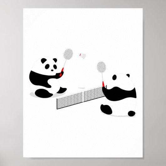 Poster Badminton Panda Volley (Devant)