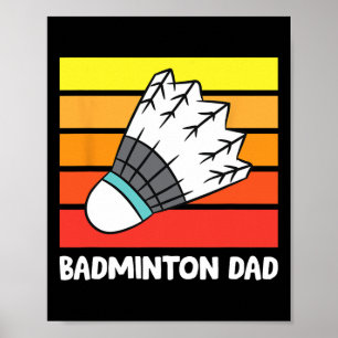 Poster Badminton Papa Funny Badminton Père