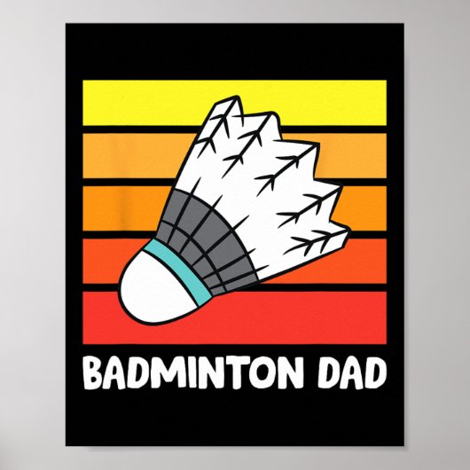 Poster Badminton Papa Funny Badminton Père (Devant)