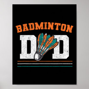 Poster Badminton Papa Navette Père Hommes Badminton