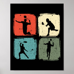 Poster Badminton Player Outfit Badminton Player Shuttle