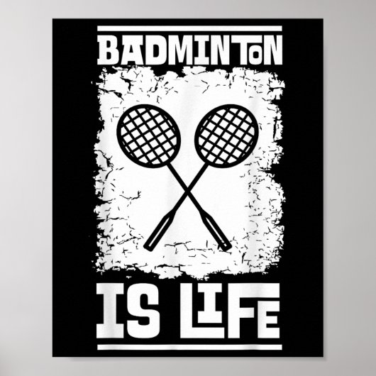 Poster Badminton Player - Racket Shuttle Badminton  (Devant)