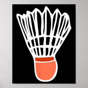 Poster Badminton Player Racket Shuttle Illustration Sport