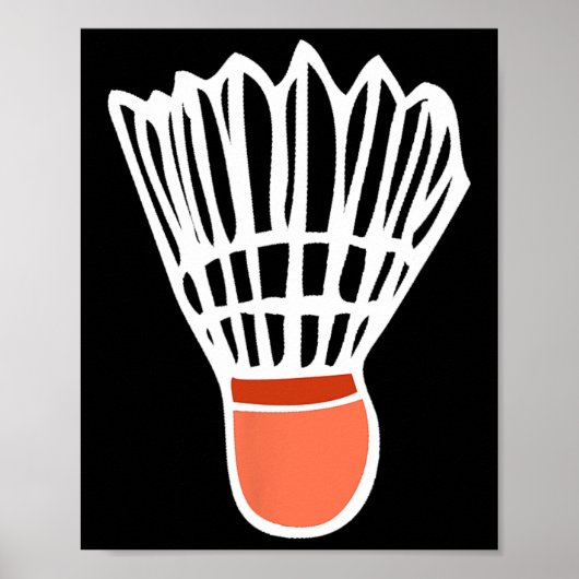 Poster Badminton Player Racket Shuttle Illustration Sport (Devant)