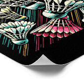 Poster Badminton Player Shuttle Vibrant Design  (Coin)