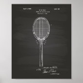 Poster Badminton Racket 1925 Patent Art Chalkboard (Devant)