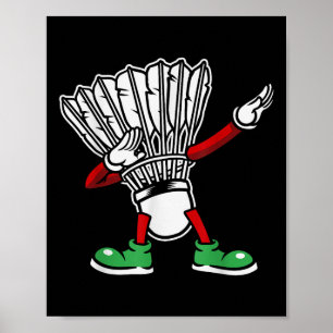 Poster Badminton Racket Dabbing Joueur Badminton