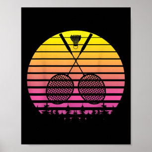 Poster Badminton Racket Shutt Fun Sports Player Coach G