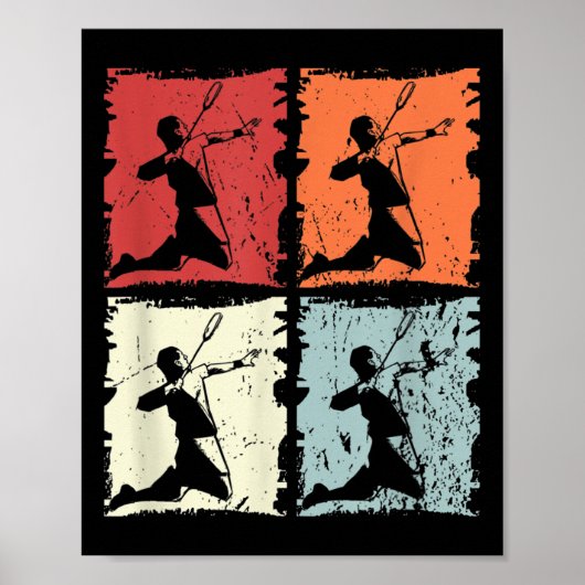 Poster Badminton Retro Badminton Player, Navette (Devant)