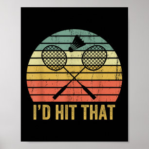 Poster Badminton Rétro Drôle Vintage Volant Sport