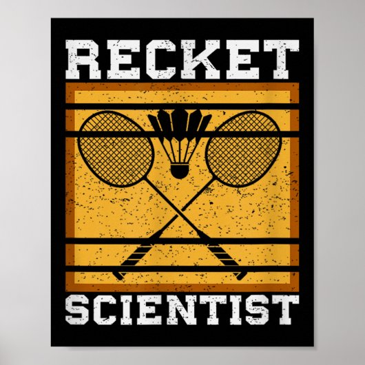 Poster Badminton Shuttle Racket Badminton Player  (Devant)